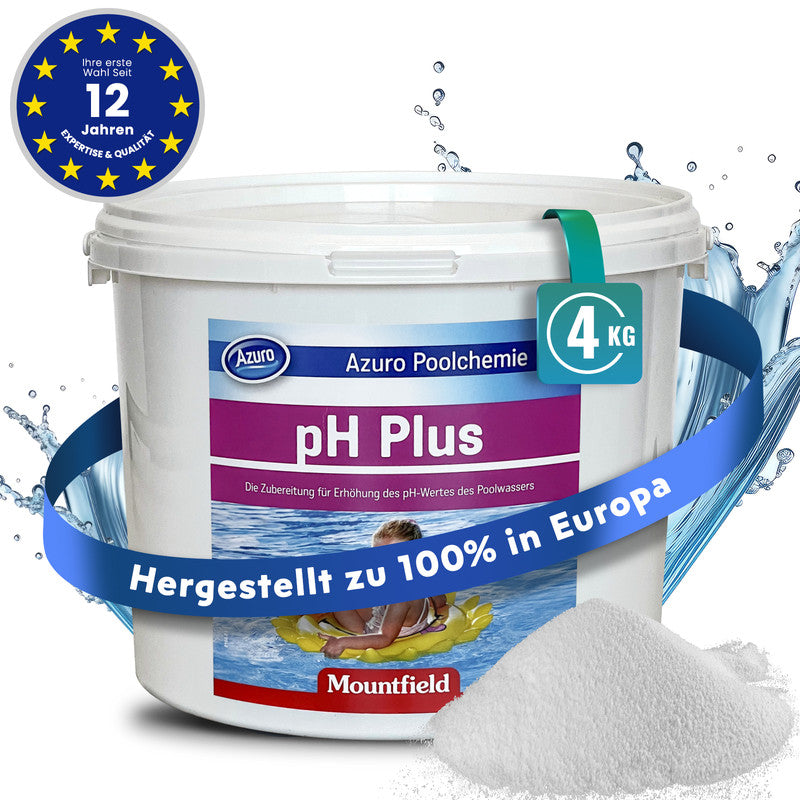 Azuro pH Plus Pool Pulver – pH-Wert Erhöher für Pool, stabilisiert Wasser & verbessert Chlorwirkung