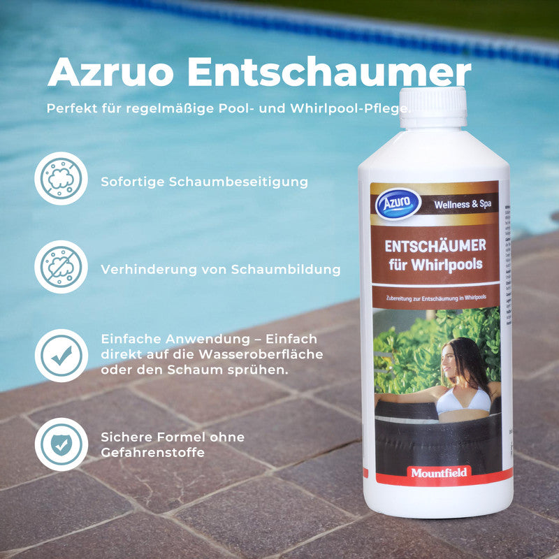 Azuro Anti-Schaum Whirlpool & Pool – Effektiver Schaumvernichter für Spa, Jacuzzi und Schwimmbecken