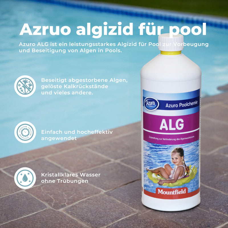 Azuro Algizid Pool – Algenmittel zur Algenbekämpfung & Prävention für klares Poolwasser