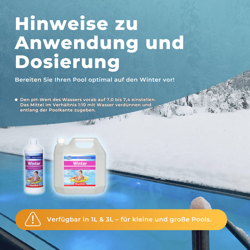 Azuro Winterfit 1 L Pool Winterschutz – Wintermittel für Swimmingpool gegen Kalk & Ablagerungen