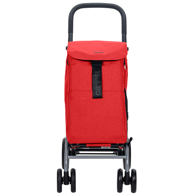 Einkaufstrolley klappbar 64 L mit Kühltasche – Einkaufswagen bis 25 kg belastbar Shopping Trolley rot