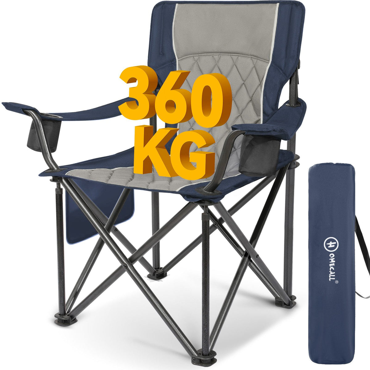 Großer Campingstuhl klappbar bis 360 kg – extra stabiler Outdoor-Klapp – Home-Feeling GmbH
