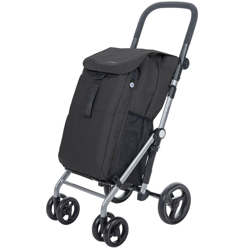 Einkaufstrolley klappbar 53 L mit Kühltasche – Einkaufswagen bis 25 kg belastbar faltbarer Shopping Trolley schwarz