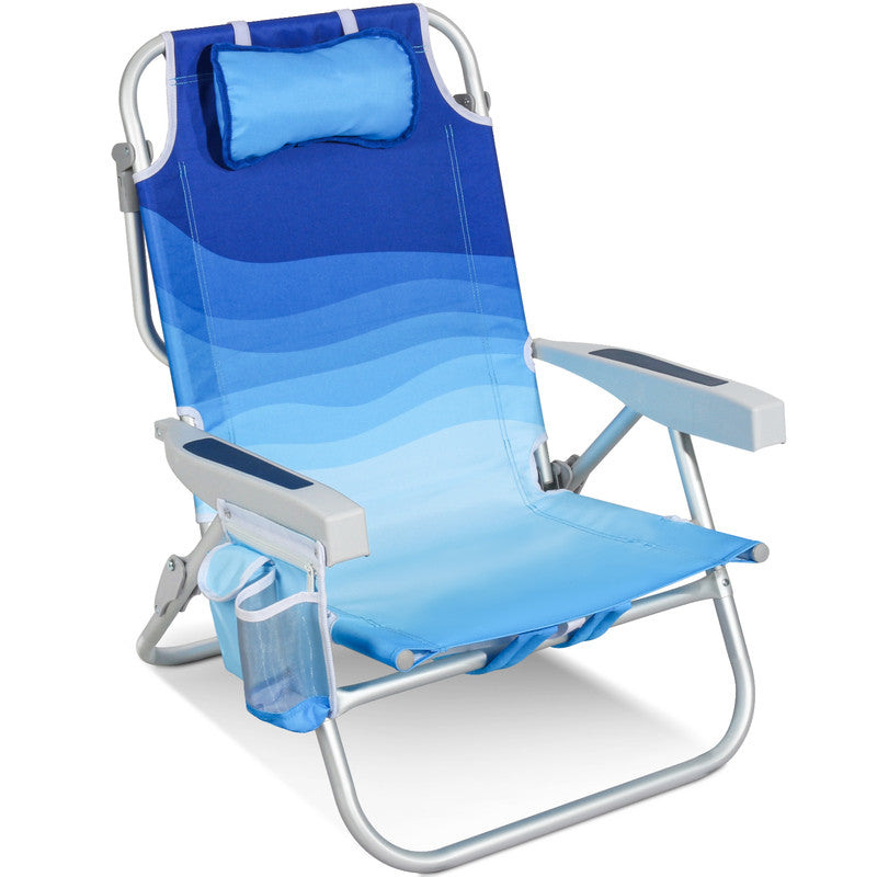 Strandstuhl klappbar – Aluminium Campingstuhl mit Kühlfach, 5-fach ver – Home-Feeling GmbH