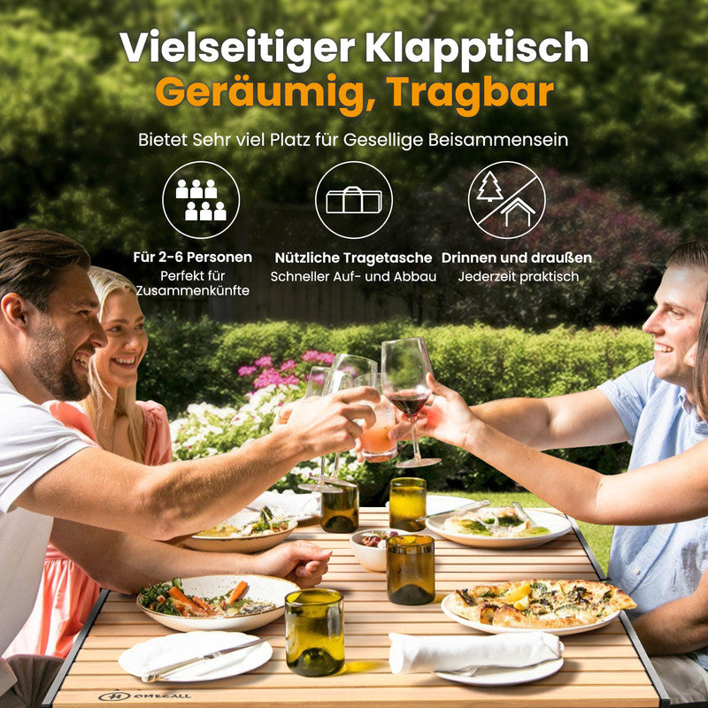 HOMECALL Campingtisch klappbar – Aluminium Gartentisch für 4–6 Personen bis 100 kg belastbar | B-Ware Sonderposten