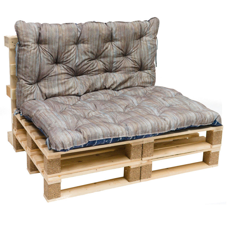 Palettenkissen Wendeauflage Blau-Beige 120×140×10 cm – Sitzauflage für Europaletten, wetterfest & komfortabel
