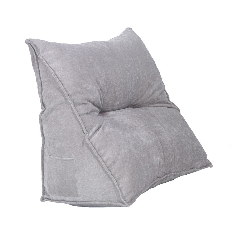 Rückenkissen Keilkissen 58×30×48 cm Hellgrau – ergonomisches Palettenkissen aus Cordstoff