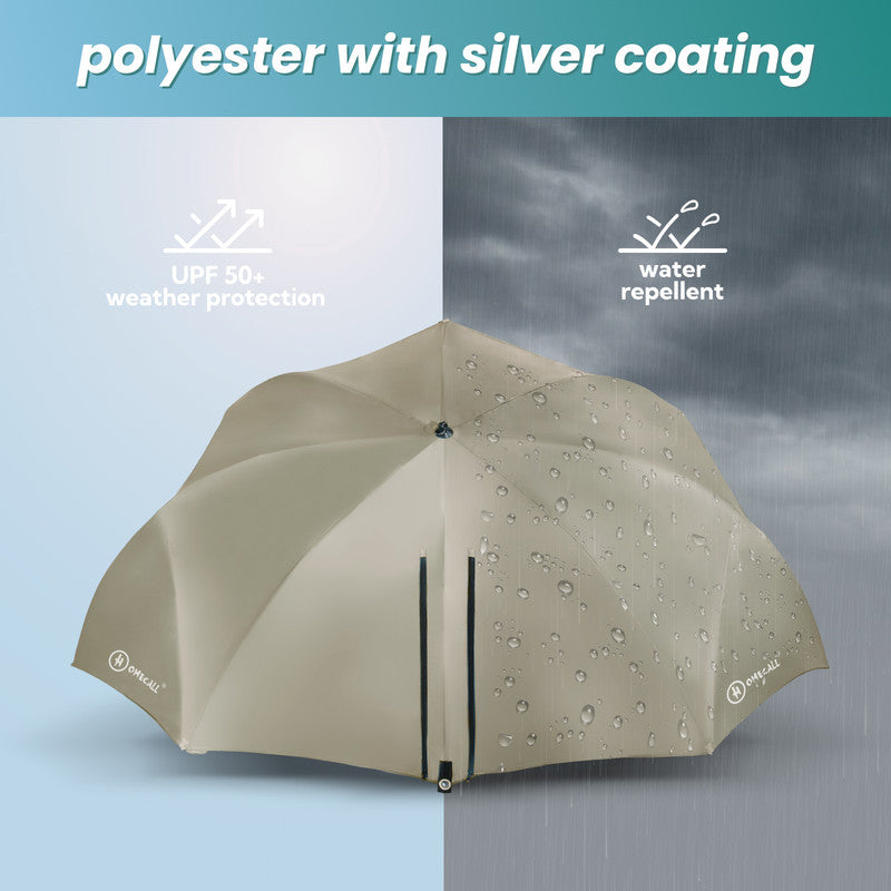 Strandmuschel mit Sonnenschirm – 3-in-1 Sonnenschutz, Windschutz und Strandschirm, beige