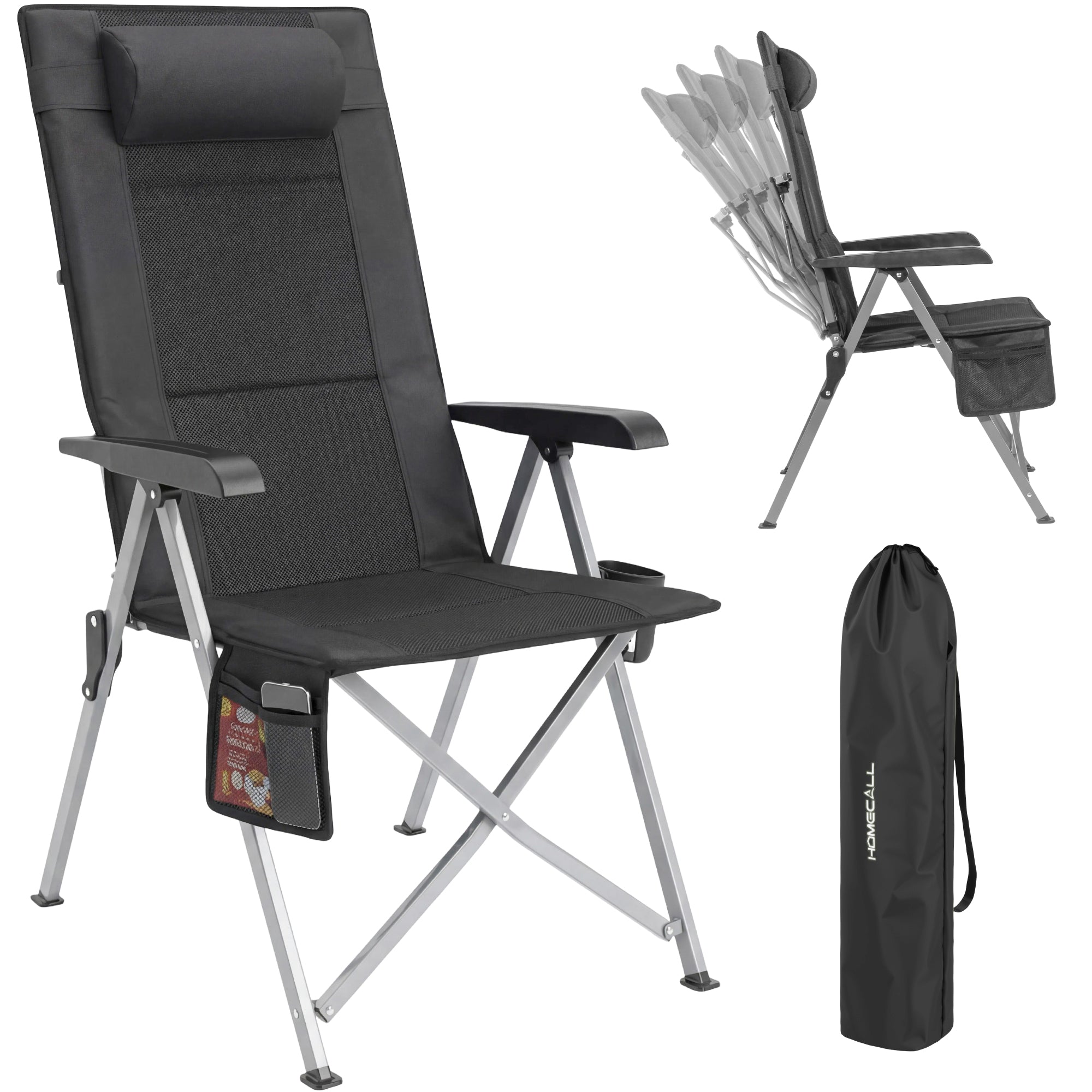 Klappbarer Campingstuhl mit 3D-Mesh-Polsterung – leichter Outdoor-Stuh – Home-Feeling GmbH