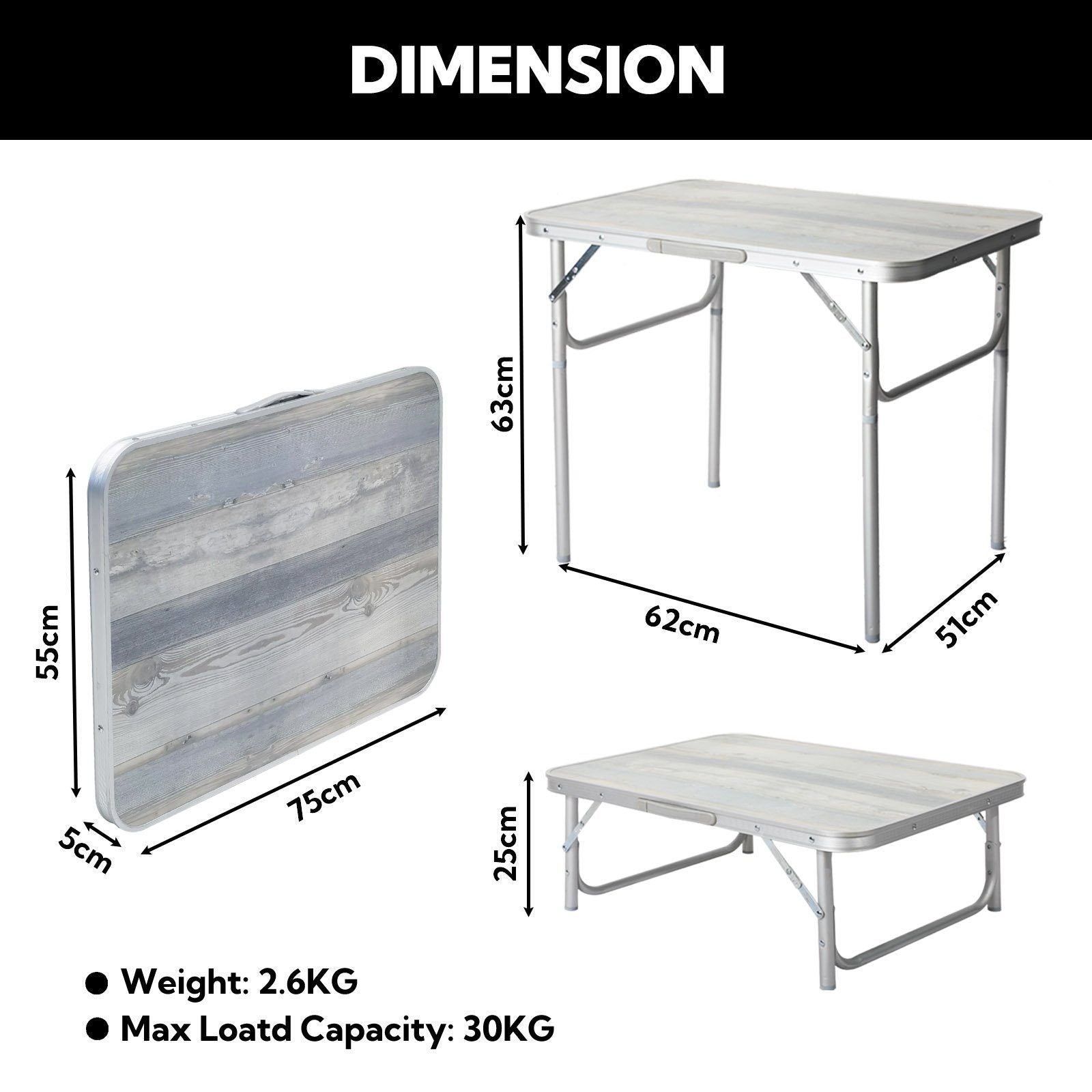 3-tlg. Campingset Sitzgruppe – Klapptisch ca. 75x55x63 cm Aluminium + 2 Faltstühle Schwarz/Rot