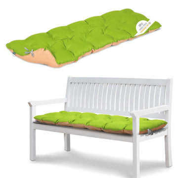 Dekokissen Bankauflage Sitzauflage Sitzkissen Wendeauflage ca. 140 x 50 x 12cm, Grün/Beige