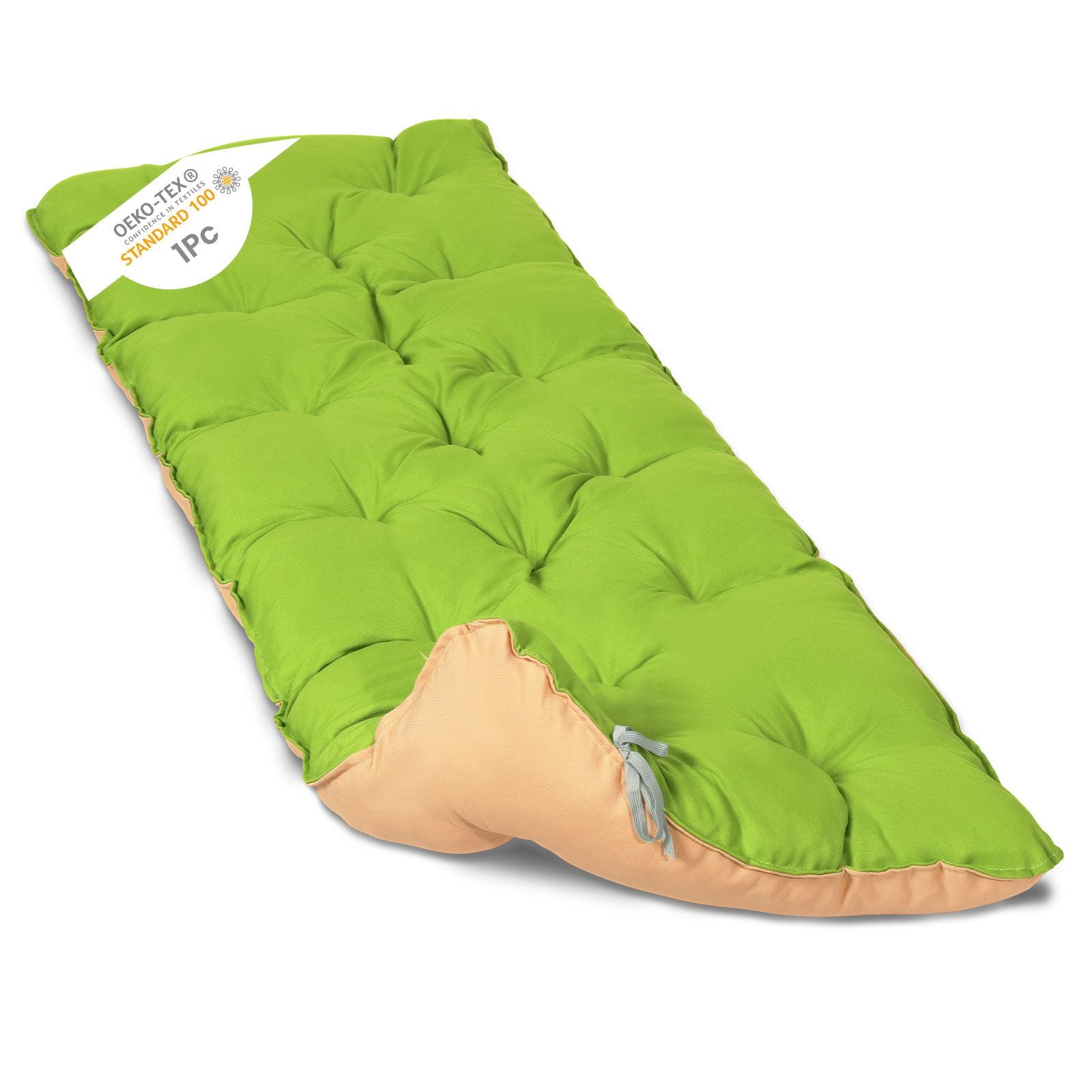 Dekokissen Bankauflage Sitzauflage Sitzkissen Wendeauflage ca. 140 x 50 x 12cm, Grün/Beige