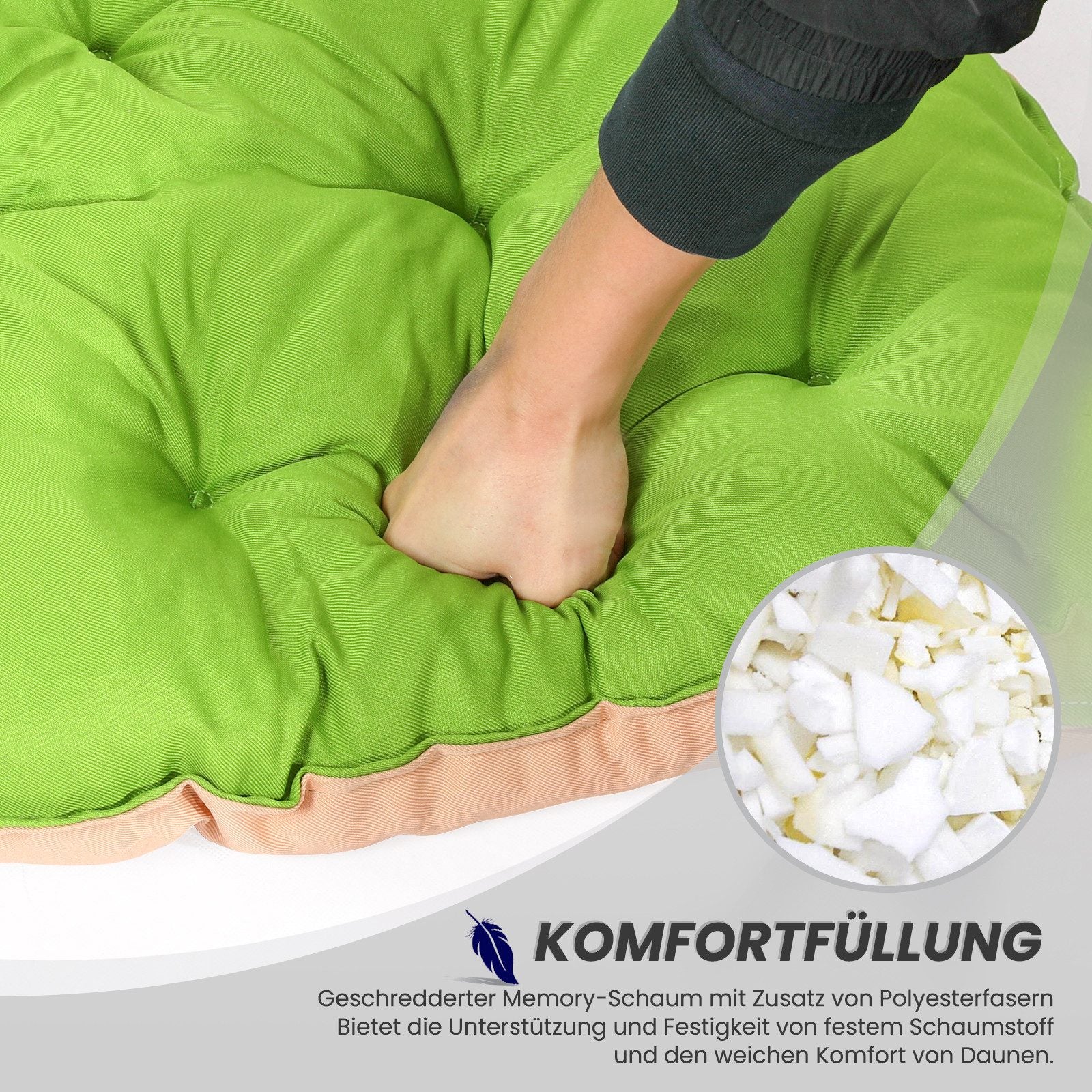 Dekokissen Bankauflage Sitzauflage Sitzkissen Wendeauflage ca. 140 x 50 x 12cm, Grün/Beige