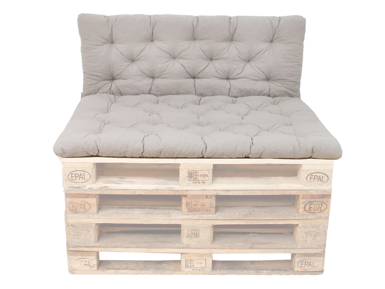 Palettenkissen Set 120x80 cm + 120x60 cm Hellgrün – Palettenauflage mit Rückenteil, UV-beständig & formstabil