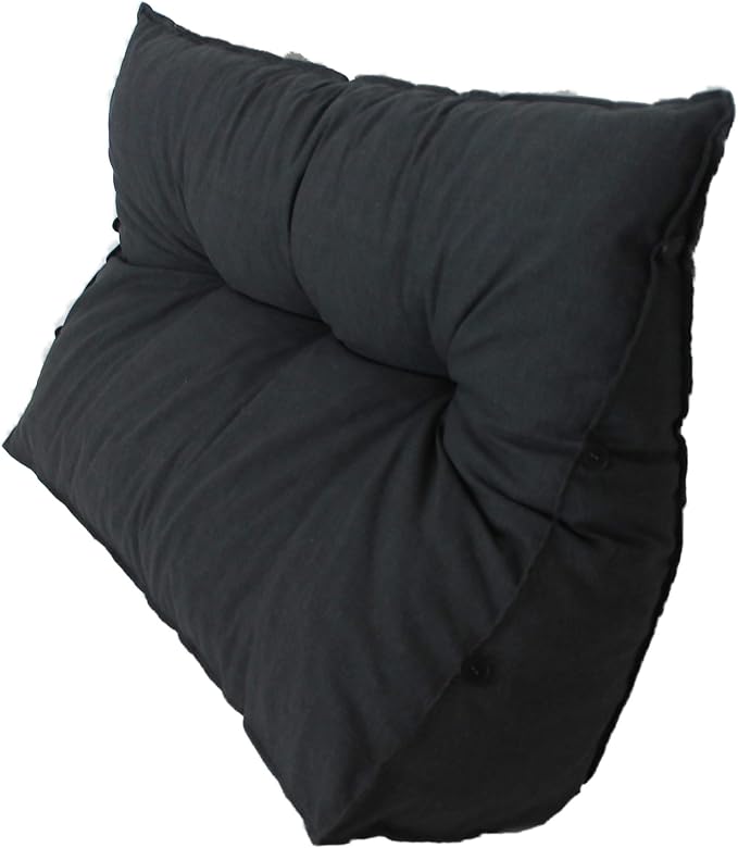 Keilkissen Rückenkissen 60x50x20 cm Dunkelgrau – Lounge- und Gartensitzkissen, UV-beständig & formstabil für Balkon, Terrasse & Wohnbereich