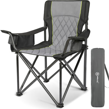 Campingstuhl XXL faltbar mit extra hoher Tragkraft – Robuster Outdoorstuhl mit Getränkehalter für Camping, Garten & Balkon
