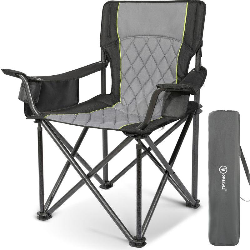 Campingstuhl XXL faltbar mit extra hoher Tragkraft – Robuster Outdoorstuhl mit Getränkehalter für Camping, Garten & Balkon
