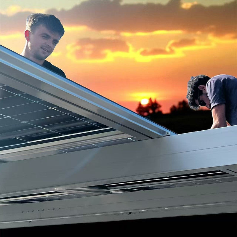 Doppelcarport Carport Gestell für 2 Autos mit Dachverkleidung & Regenrinne, Silber