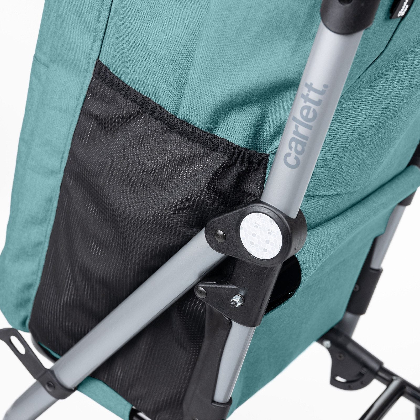 Einkaufstrolley klappbar 53 L mit Kühltasche – Einkaufswagen bis 25 kg belastbar faltbarer Shopping Trolley blau-grün