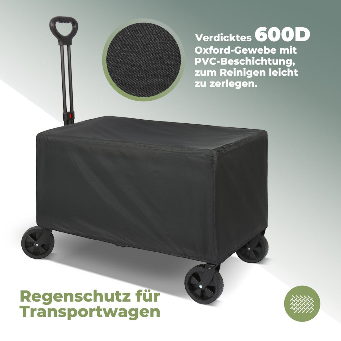 Faltbarer Bollerwagen Handwagen bis 150 kg – Strandwagen mit Dach, 120 L Volumen, klappbar für Camping, Garten & Einkaufen