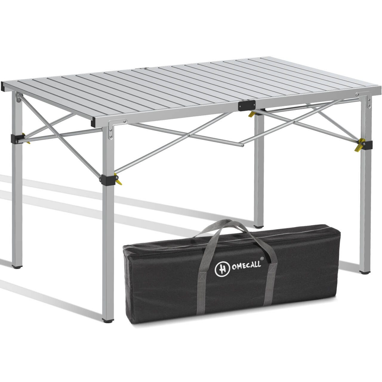 3-tlg. Gartenset Sitzgruppe – Klapptisch ca. 117x70 cm Aluminium + 2 Hochlehner Schwarz/Weiß