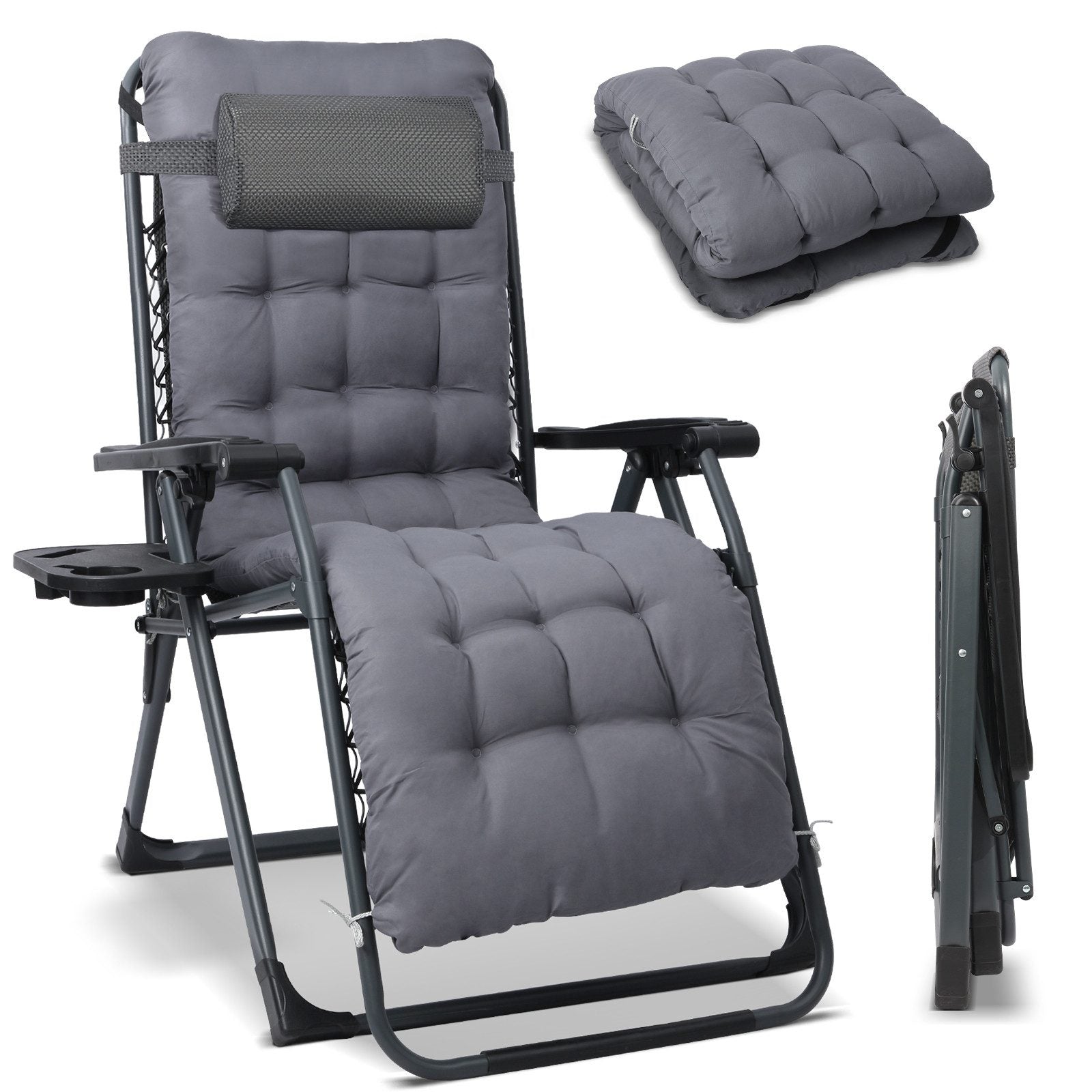 HOMECALL Zero Gravity Liegestuhl klappbar – Relaxliege mit Polster, Te – Home-Feeling GmbH