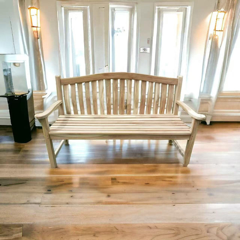 3-Sitzer Teakbank – Gartenbank aus massivem Teakholz mit Rückenlehne, wetterfest