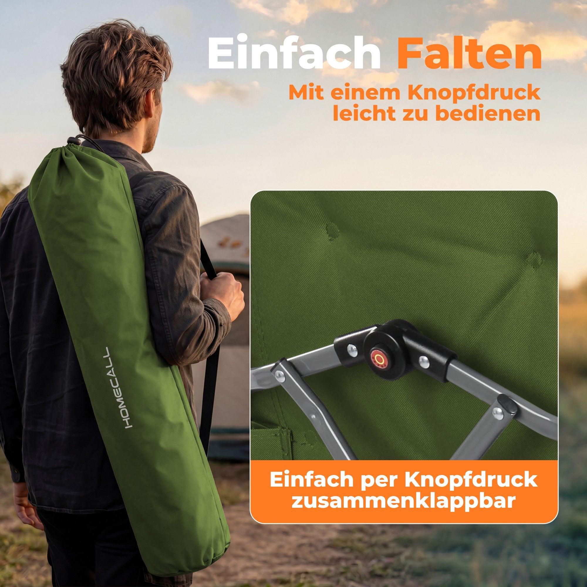 3-tlg. Gartenset Sitzgruppe – Klapptisch ca. 120x70 cm höhenverstellbar Holzoptik + 2 Hochlehner Grün