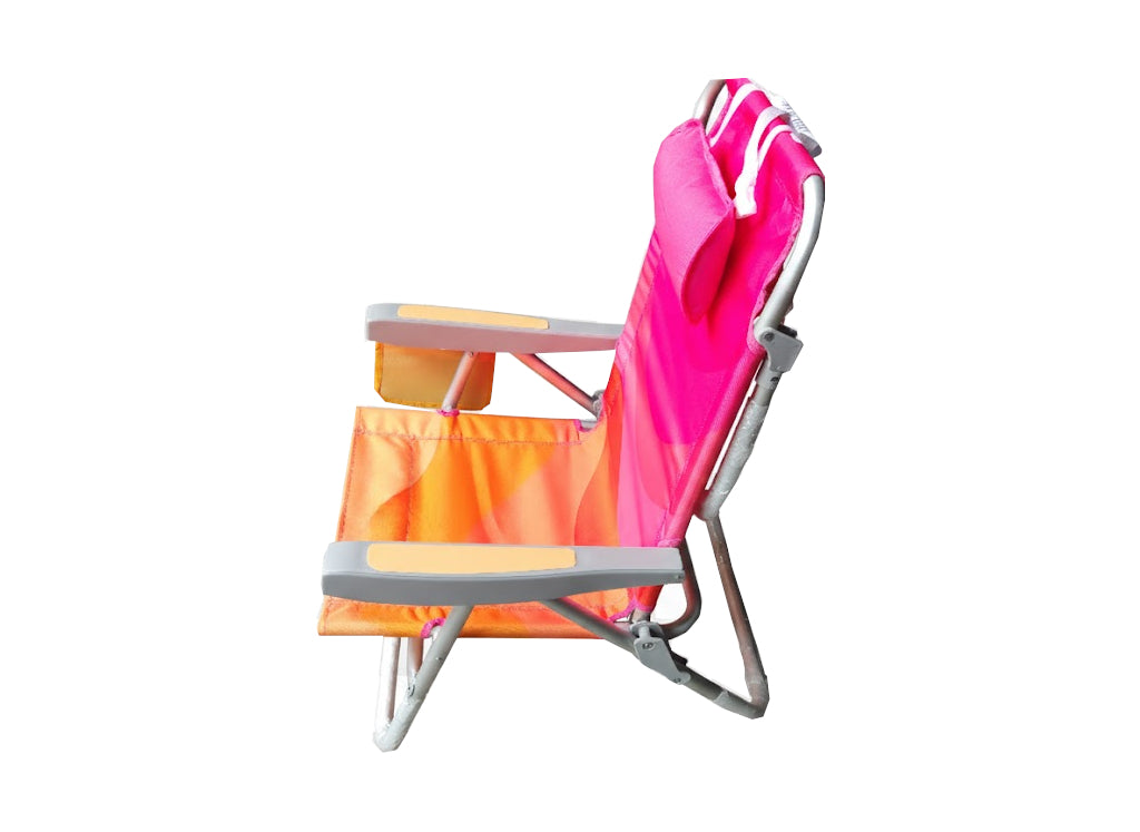 Strandstuhl klappbar aus Aluminium – Campingstuhl mit Kühlfach, Kopfkissen und verstellbarer Rückenlehne