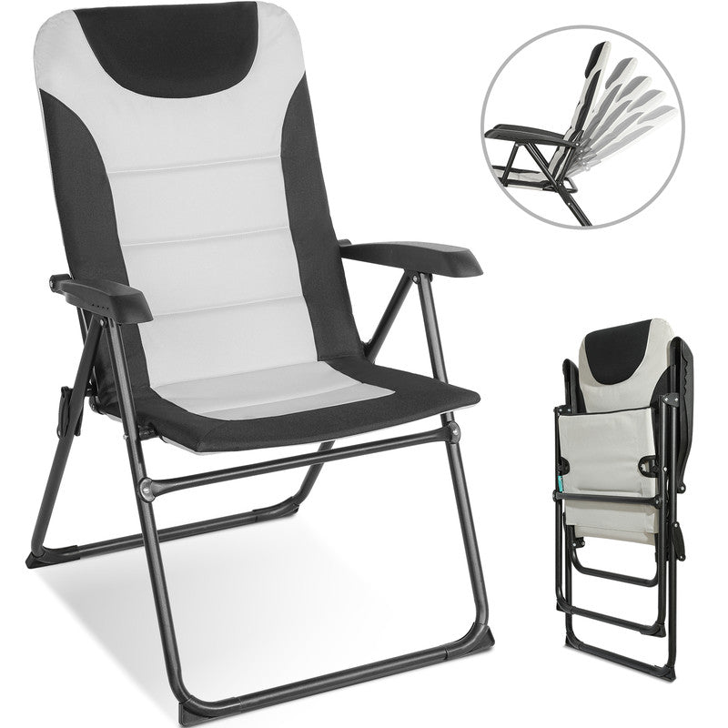HOMECALL Campingstuhl Hochlehner klappbar – gepolsterter Gartenstuhl mit 5-fach Verstellung bis 150 kg belastbar| B-Ware Sonderposten