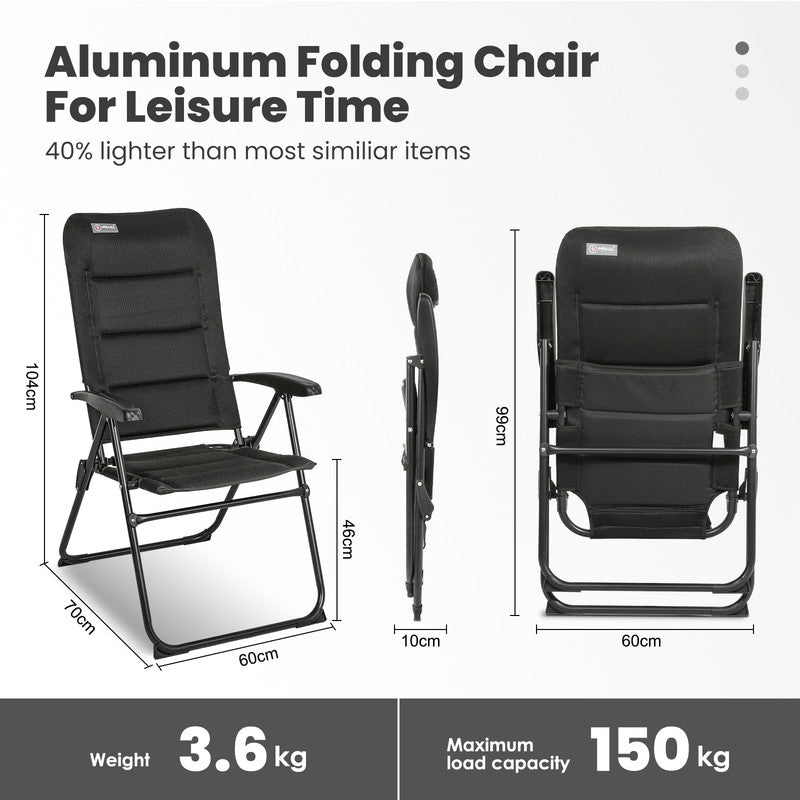 Campingstuhl Hochlehner klappbar – Leichter Aluminium Gartenstuhl mit – Home-Feeling GmbH