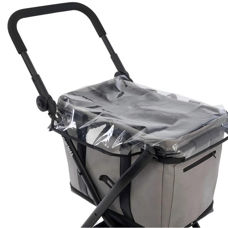 Einkaufstrolley klappbar 75L –  Shopping Trolley mit Bremse & Regenhülle, belastbar bis 32 kg, rot