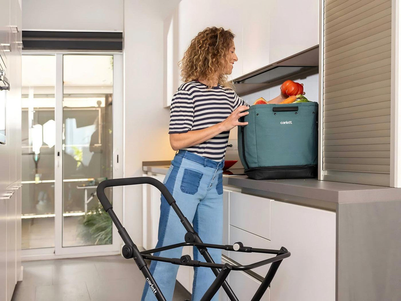 CARLETT Einkaufstrolley klappbar - große Kapazität  – Shopping Trolley mit Rädern & Bremse, bis 32 kg | geprüfte B-Ware