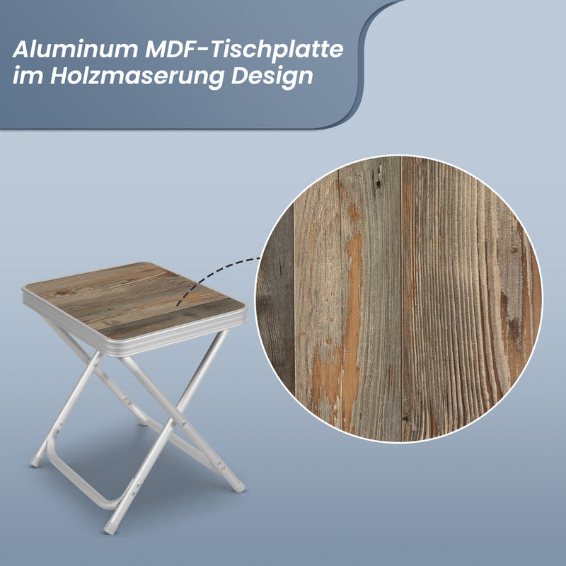 HOMECALL Campinghocker klappbar mit Tischplatte – Aluminium Falthocker 2in1  | B-Ware Sonderposten