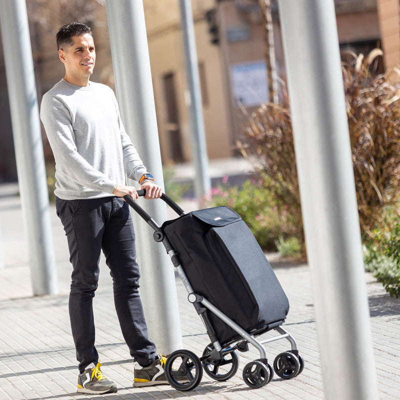 Carlett Einkaufstrolley klappbar 48 L + 10 L Kühltasche – 4-Rad Einkaufswagen bis 25 kg belastbar | B-Ware Sonderposten