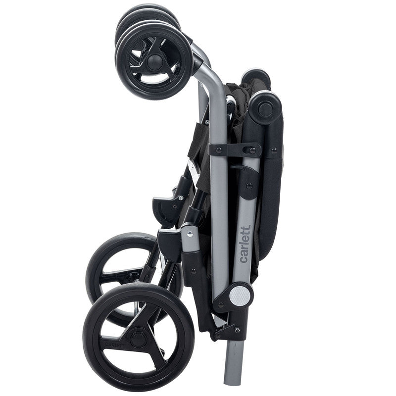 Carlett Einkaufstrolley klappbar 53 L + 10 L Kühltasche – 4-Rad Einkaufswagen bis 25 kg belastbar schwarz | B-Ware Sonderposten