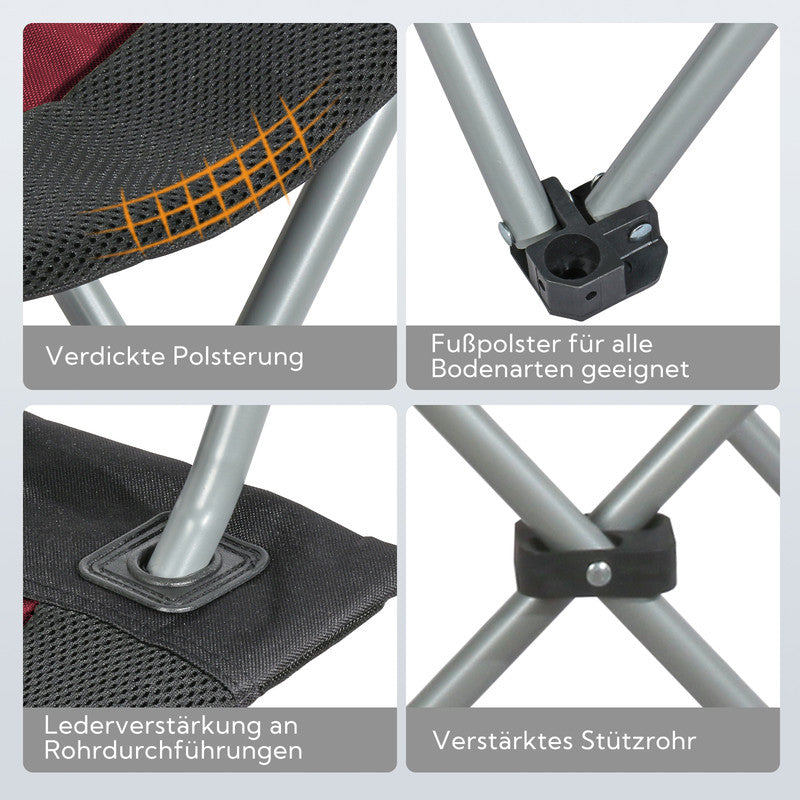 HOMECALL Campingstuhl Hochlehner klappbar – gepolsterter Outdoorstuhl mit 108 cm Rückenlehne bis 150 kg belastbar | B-Ware Sonderposten