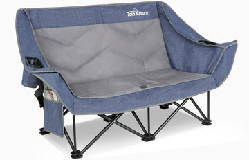 HOMECALL Campingstuhl 2 Personen faltbar – Doppel Campingsofa bis 360 kg, stabile Camping Couch mit Rückenlehne